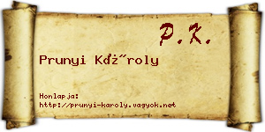 Prunyi Károly névjegykártya