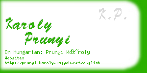 karoly prunyi business card